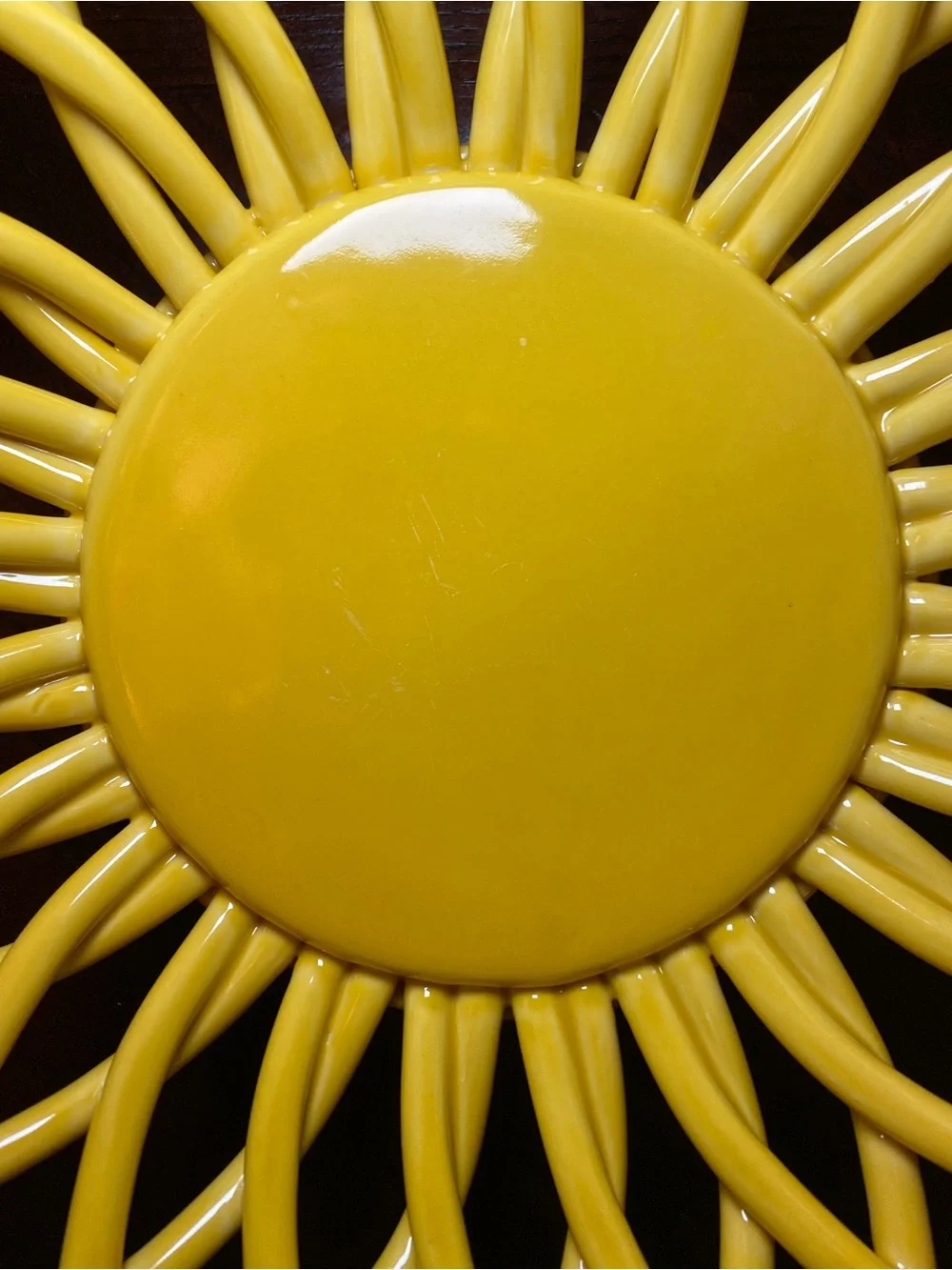 Yellow Lattice Open Weave Fruit Decorative Ceramic Basket Bowl